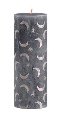 Bolsius Silhouette Stompkaars met Print 19x6.8 cm Leisteenblauw