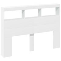 Hoofdbordkast met LED-verlichting 140x17x102 cm wit - thumbnail