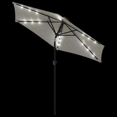 VidaXL Parasol met led&apos;s en stalen paal 225x225x212 cm wit