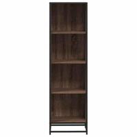 Boekenkast 40x35x139 cm bewerkt hout bruin eikenkleur - thumbnail