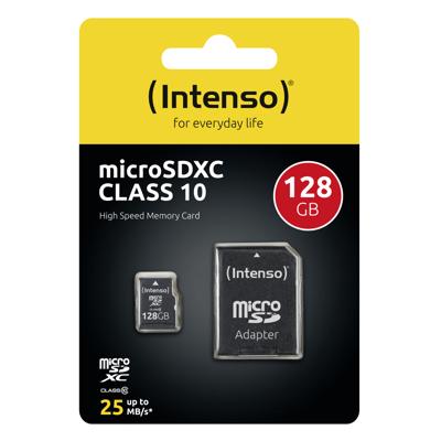 Intenso Intenso - Flash-Speicherkarte (microSDXC-an-SD-Adapter inbegriffen) microSDXC-kaart 128 GB Class 10 Incl. SD-adapter