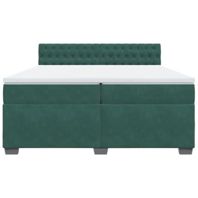 Boxspring met matras fluweel donkergroen 200x200 cm