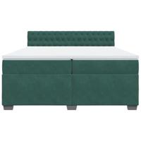 Boxspring met matras fluweel donkergroen 200x200 cm - thumbnail