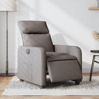 Fauteuil verstelbaar elektrisch stof taupe - thumbnail