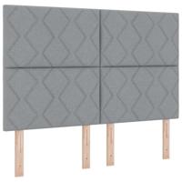 Hoofdbord met LED -striplichten Lichtgrijs 144 cm Stof - thumbnail