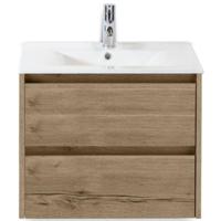 Dante Badmeubelset 60 cm - Natuur Eiken - Keramische Wastafel Wit Enjoy - thumbnail