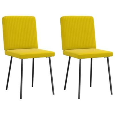 Eetkamerstoelen 2 st fluweel geel