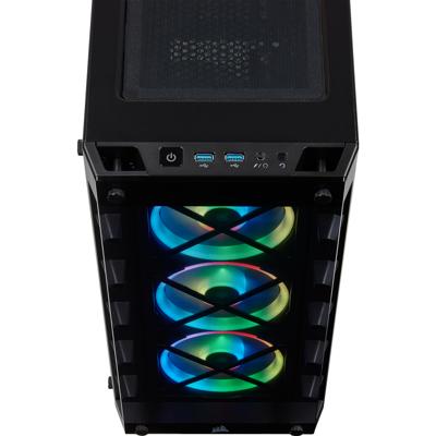 iCUE 465X RGB - Midtowermodel - ATX - geen voeding (ATX) - 3x RGB fan - USB/Audio - zwart iCUE 465X RGB - Midtowermodel - ATX - geen voeding (ATX) - 3x RGB fan - USB/Audio - zwart