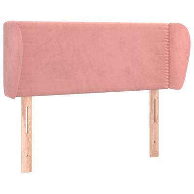 Hoofdbord met randen 103x23x78/88 cm fluweel roze