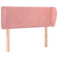 Hoofdbord met randen 103x23x78/88 cm fluweel roze - thumbnail