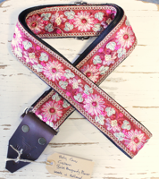 Holy Cow Straps Gold Burgundy Flower - thumbnail