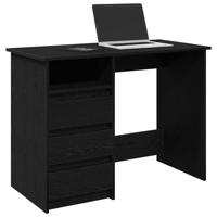 Bureau 102x50x75 cm bewerkt hout zwart - thumbnail