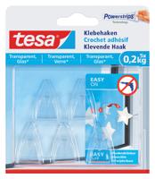 Klevende haak tesa® 0,2kg transparant 5 stuks - thumbnail