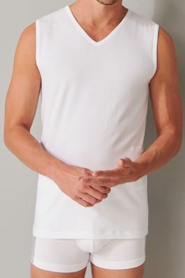2-Pack mouwloos shirts V-hals - 95/5 - Biologisch katoen ondershirts zonder mouwen - Diepe hals - ondergoed heren