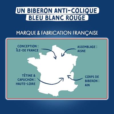 Babyfles tegen koliek - DODIE - 270 ml - Biomimicry speen met meerdere perforaties - 3+ maanden - Flow 2 - Roze