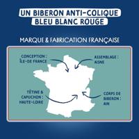 Babyfles tegen koliek - DODIE - 150 ml - Biomimicry speen met meerdere perforaties - 0+ maanden - Flow 1 - Blauw - thumbnail