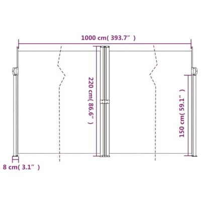 Windscherm uittrekbaar 220x1000 cm bruin Windscherm uittrekbaar 220x1000 cm bruin