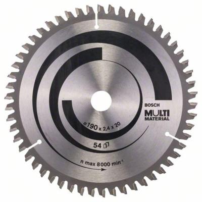 Bosch Accessories Multi Material 2608640508 Hardmetaal-cirkelzaagblad 190 x 20 x 2.4 mm Aantal tanden: 54 1 stuk(s) Bosch Accessories Multi Material 2608640508 Hardmetaal-cirkelzaagblad 190 x 20 x 2.4 mm Aantal tanden: 54 1 stuk(s)