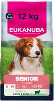 Eukanuba Senior Hondenvoer met lam & rijst voor kleine en middelgrote rassen – premium droogvoer voor oudere honden, 12 kg - thumbnail