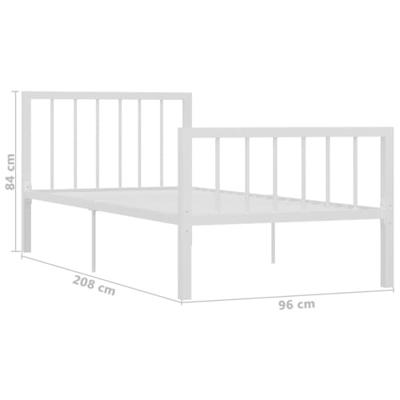 Bedframe metaal wit 90x200 cm Bedframe metaal wit 90x200 cm