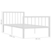 Bedframe metaal wit 90x200 cm - thumbnail