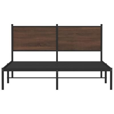 Bedframe zonder matras metaal bruin eikenkleurig 137x190 cm Bedframe zonder matras metaal bruin eikenkleurig 137x190 cm