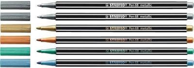 Stabilo Pen 68 metallic tin-box 6 stuks