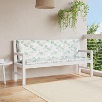 VidaXL Tuinbankkussens 2 st bladpatroon 150x50x7 cm stof - thumbnail