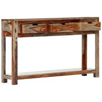 VidaXL Wandtafel met 3 lades 120x30x75 cm massief acaciahout - thumbnail