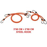 Masterlock House moving set w/ 4 bungees steel hook (2*60cm + 2*80cm)+ 2 lashing - 3249EURDAT - thumbnail