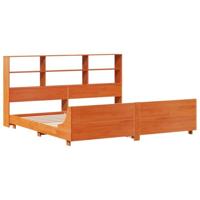 Bedframe zonder matras massief grenenhout wasbruin 180x200 cm - thumbnail