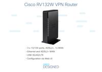 Cisco Small Business RV132W - Draadloze router - 4-poorts switch - GigE - 802.11bgn - 2,4 GHz - thumbnail