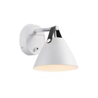 Wandlamp slaapkamer &apos;Strap 15&apos; wit GU10 metaal leer DFTP - thumbnail