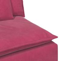 Modulaire bank middenmodule met kussens 100 cm wijnrood - thumbnail