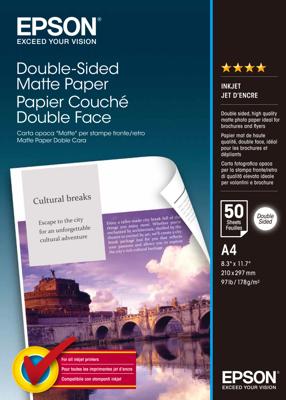 Epson Double-Sided Matte Paper C13S041569 Fotopapier DIN A4 178 g/m² 50 vellen Dubbelzijdig bedrukbaar, Mat Epson Double-Sided Matte Paper C13S041569 Fotopapier DIN A4 178 g/m² 50 vellen Dubbelzijdig bedrukbaar, Mat