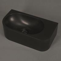 Fontein Luca Sanitair Wand 40x21.5x12 cm Solid Surface Zonder Kraangat Antraciet Rechts Luca Sanitair - thumbnail