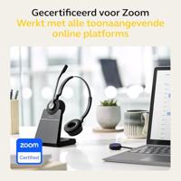 Jabra Engage 55 draadloze stereo headset met DECT adapter - noise cancelling microfoon, groot bereik en oplaadstandaard - gecertificeerd voor Google Meet en Zoom, werkt met andere platformen - zwart - thumbnail