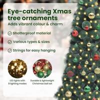 VidaXL Kunstmatige voorverlichte kerstboom met ballen set groen 150 cm - thumbnail