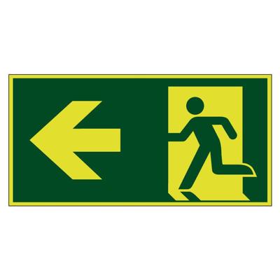 Nooduitgang naar links lichtgevend - 400 x 200 mm