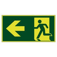 Nooduitgang naar links lichtgevend - 400 x 200 mm - thumbnail