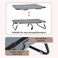 VidaXL Hondenbed lichtgrijs 70 x 46 x 18 cm staal - thumbnail