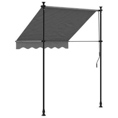 Luifel uittrekbaar 150x150 cm stof en staal antracietkleurig - thumbnail