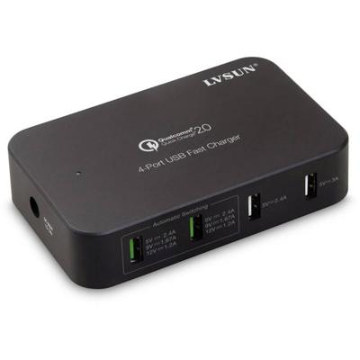 LVSUN Smart 4-Port USB-laadstation Thuis, Auto, Vrachtwagen Uitgangsstroom (max.) 10200 mA 4 x 4x USB-A Qualcomm Quick Charge 2.0