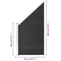 VidaXL Schuttingpaneel 95x(105-180) cm hkc grijs - thumbnail