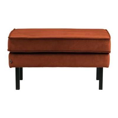 WOOOD Hocker 'Rodeo' Velvet, kleur Roestbruin