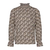 KIEstone winter blouse meisjes - bruin panter - Fieke - thumbnail