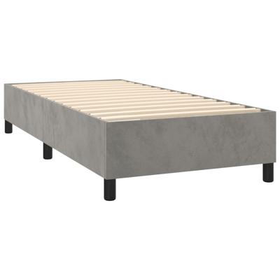 Boxspring met matras fluweel lichtgrijs 180x200 cm