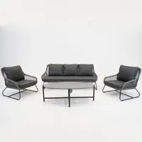Loungeset Portofino 4 dlg antraciet - thumbnail