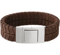 TFT Armband Staal Leer 18 mm 21 cm - thumbnail