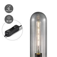 Home sweet home capri tafellamp medium hout/glas - thumbnail